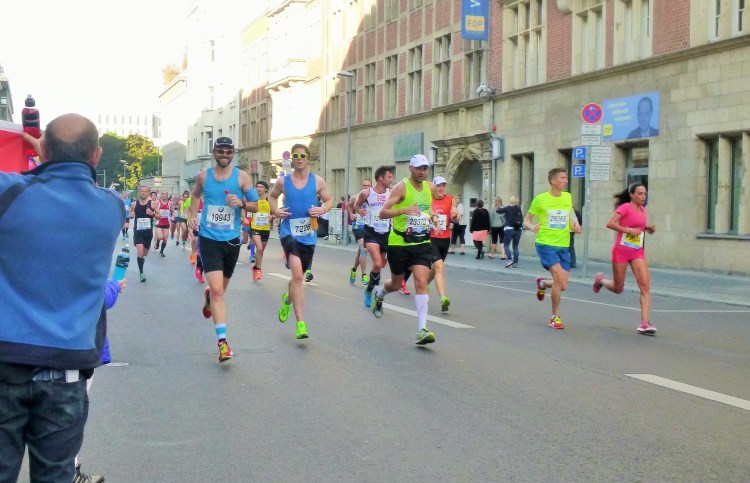 Running alongside a very similar looking person
